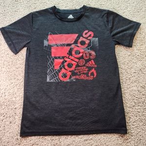 ADIDAS Polyester Melange Three Stripe Life Graphic Tee